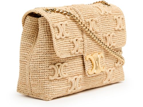 CELINE Sac Celine Victoire moyen modèle en raphia avec broderies Triomphe