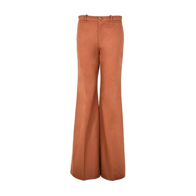 Chloé Chloe Women Pantalone Dalla Gamba Ampia In Cotone Mattone In Multi