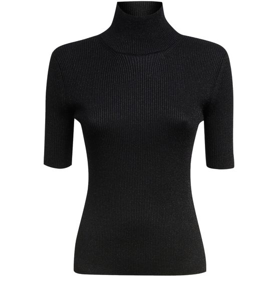 Pull col roule et manches courtes en viscose a effet paillettes Femme MISSONI 24S