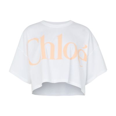Chloé T-shirt With Printed Logo In Cotton In White