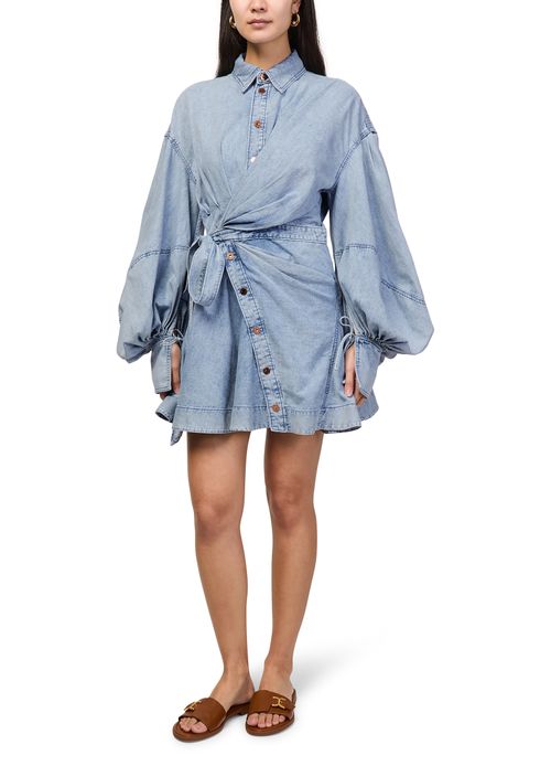 ZIMMERMANN Rebellion mini denim wrap dress