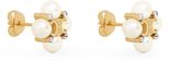 Les Perles Celine Studs in Strass, Resin Pearls and Brass with Gold Finish - CELINE