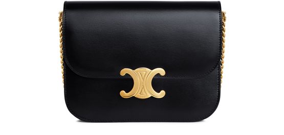 CELINE Medium College Bag In Shiny Calfskin Black For Women