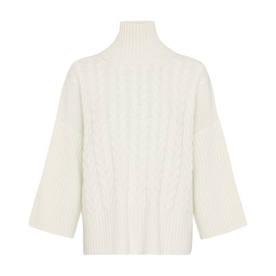 Shop Max Mara Okra Cashmere Sweater In Bianco