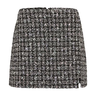 Shop Self-portrait Boucle Mini Skirt In Black