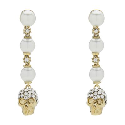 Skull and pearl earrings