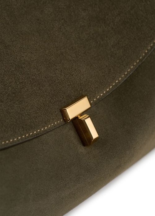 TOTEME T-Lock suede satchel