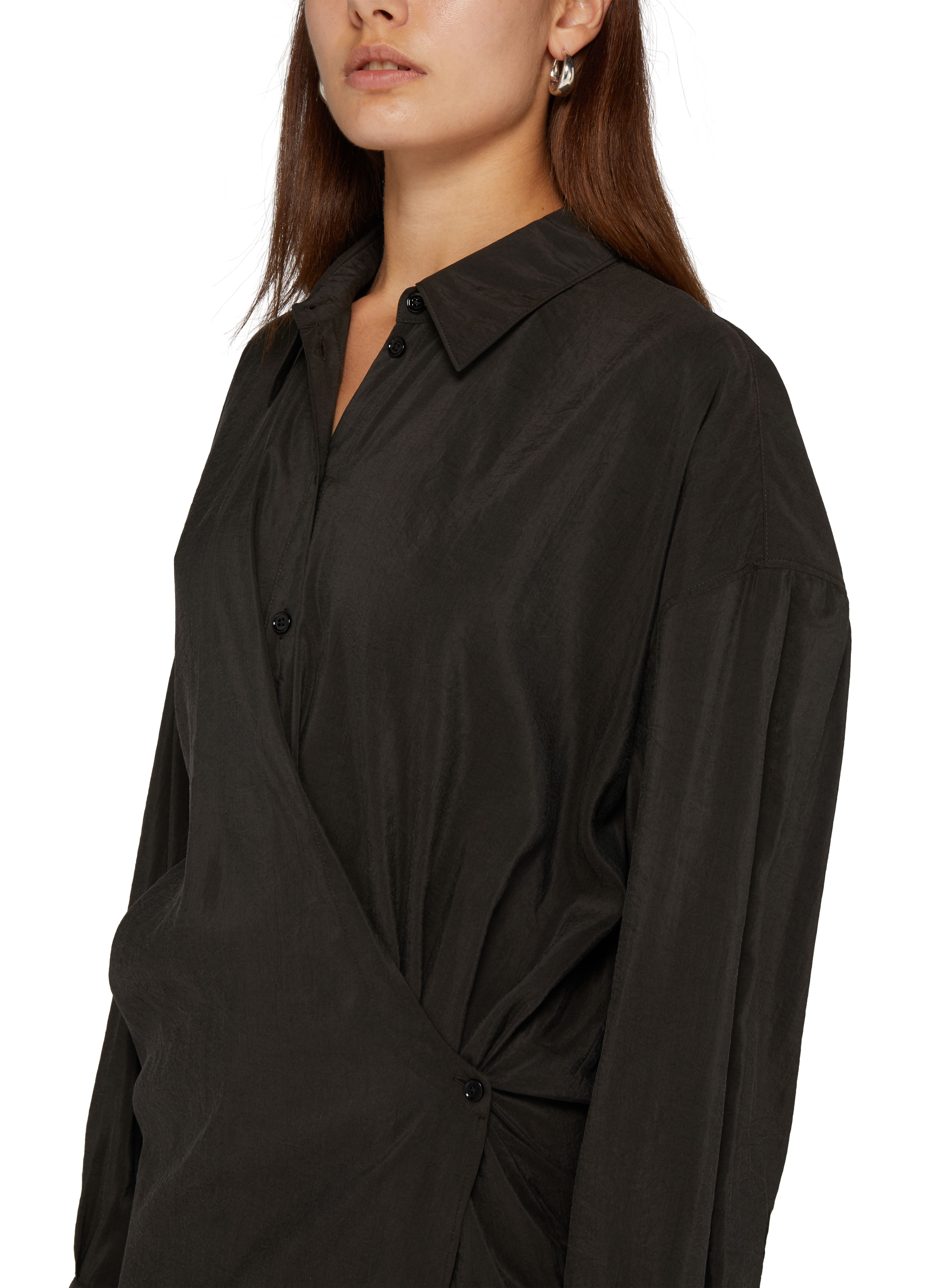 Straight collar twisted shirt dress thumbnail 4