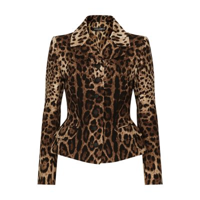 Shop Dolce & Gabbana Single-breasted Double Crepe Jacket In Multicolor