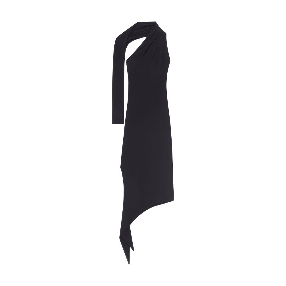 One shoulder crepe jersey dress thumbnail 7