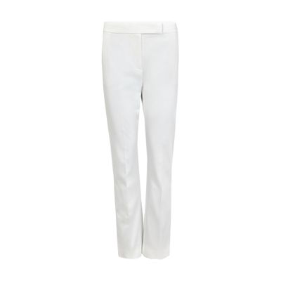 Max Mara Trousers Cotton Satin Belt Loops In White