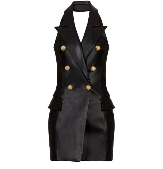 Balmain leather dress store