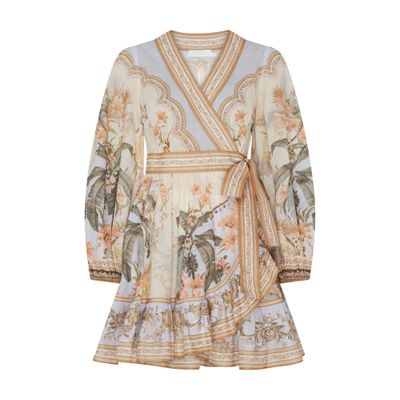 Shop Zimmermann Wylie Mini Dress In Blue