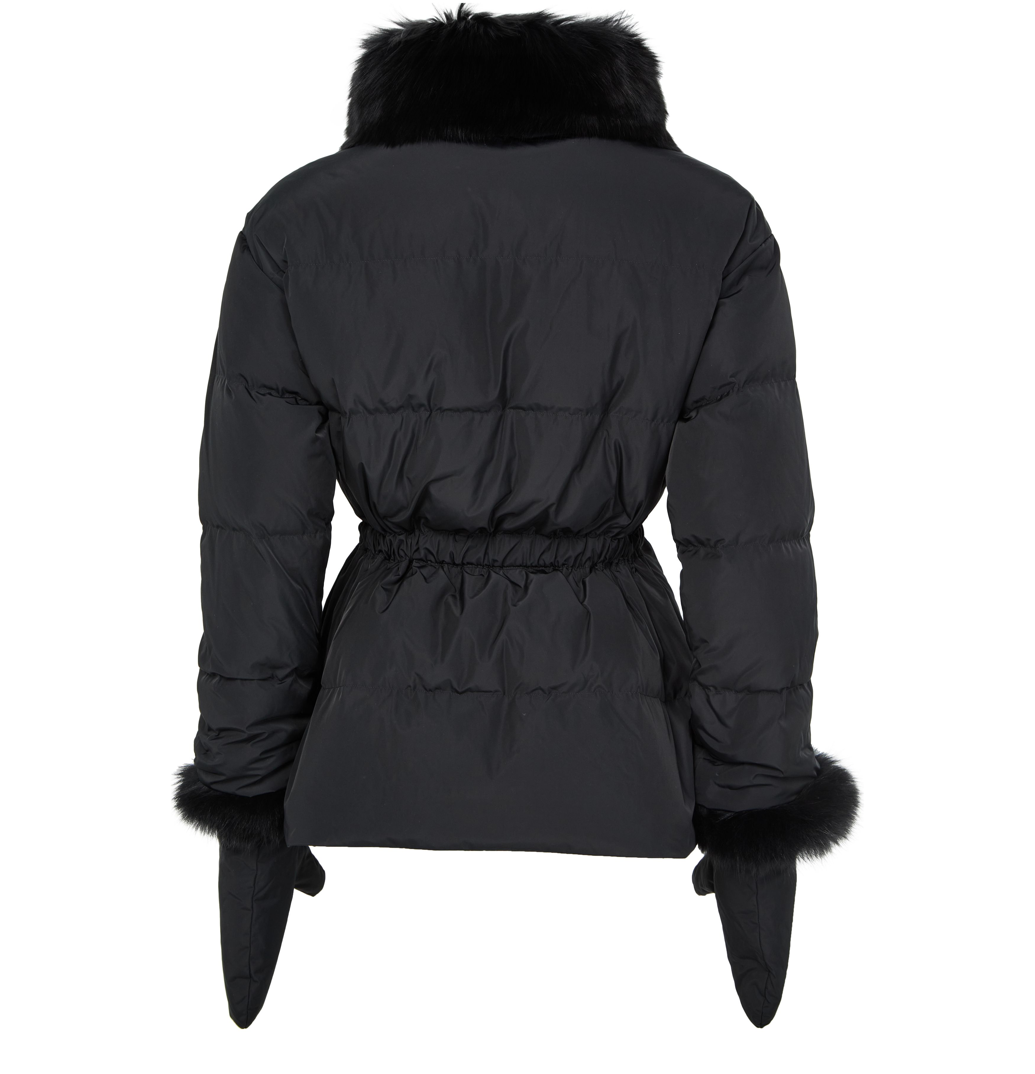 Puffer jacket with a fox fur collar 3