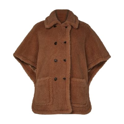 Max Mara Teddy Cape In Burgundy