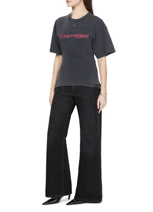COURREGES Belted printed stone t-shirt