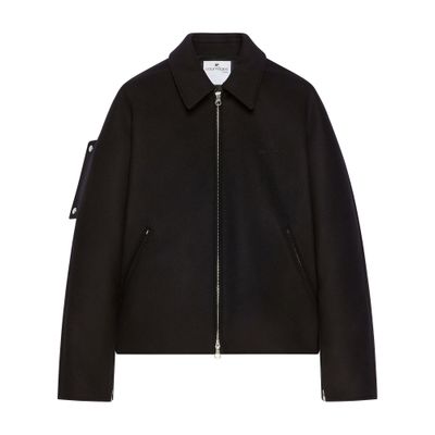 Embroidered wool bomber jacket