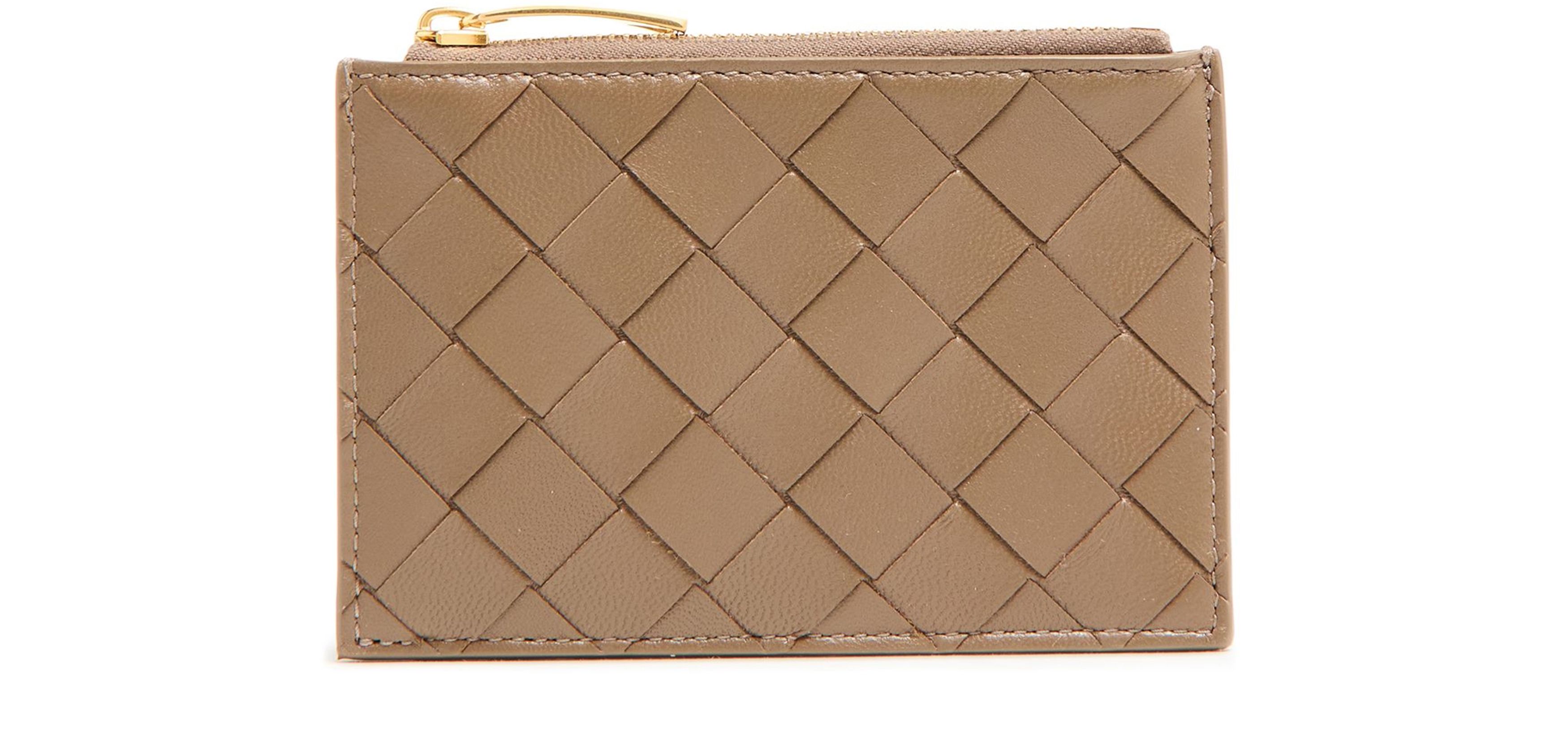Intrecciato zipped cardholder