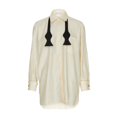 Shop Max Mara Marea Long Sleeve Shirt In Bianco_avorio