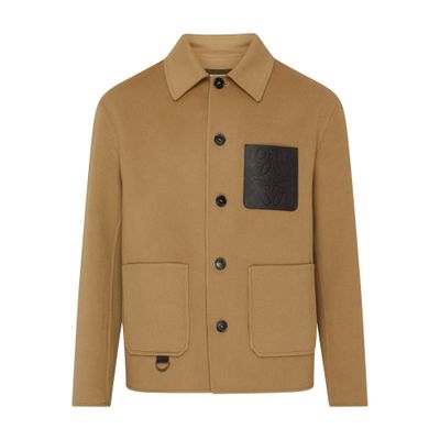 Shop Loewe Workwear Jacket In Beige_khaki_green