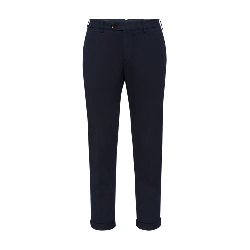 Shop Brunello Cucinelli Piece-dyed Gabardine Pants In Bleu_marine