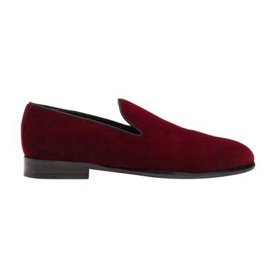 Dolce & Gabbana Slippers In Velvet In Burgundy