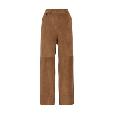 Brunello Cucinelli Cropped Chino Trousers In Brown