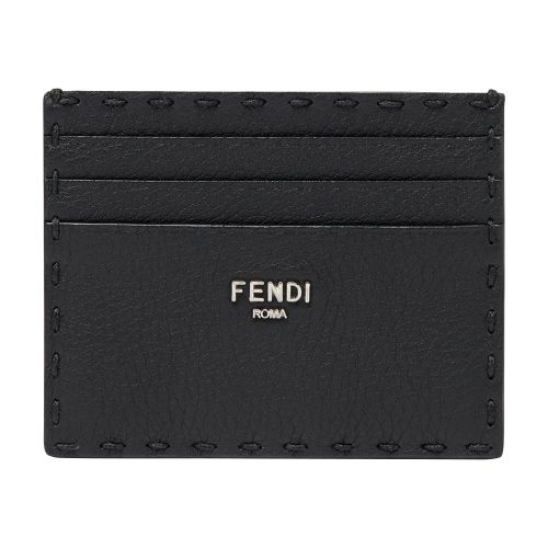 Shop Fendi Selleria Card Holder In Noir