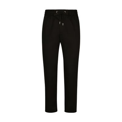 Dolce & Gabbana Stretch Cotton Jogging Trousers With Tag In Black