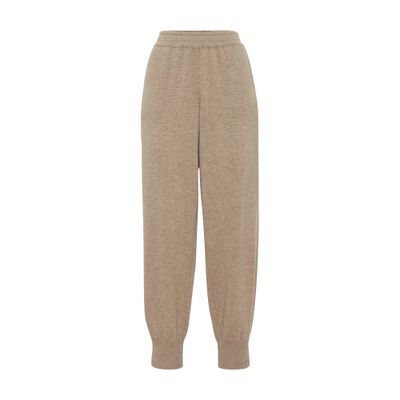 Brunello Cucinelli Cashmere Knit Trousers In Brown