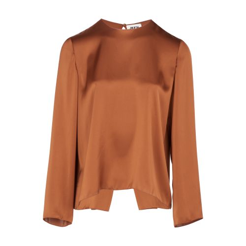 Maison Rabih Kayrouz Charmeuse Blouse In Cinnamon