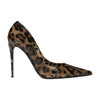 Printed polished calfskin pumps