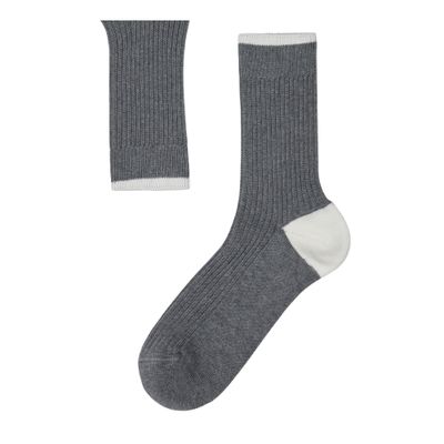Brunello Cucinelli Cotton Ribbed Mid-calf Socks In Grey
