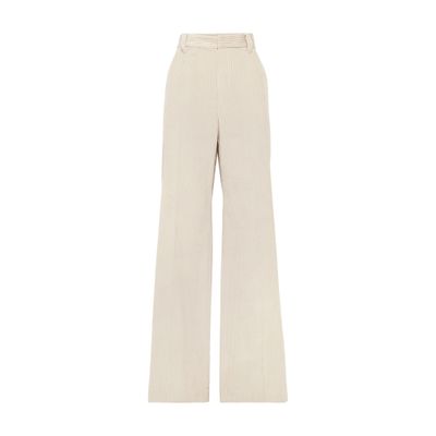 Brunello Cucinelli Corduroy Wide-leg Trousers In Beige