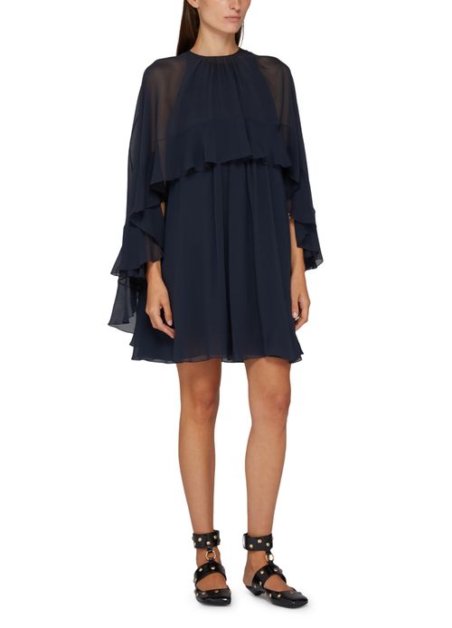 CHLOE Short ruffled silk dress