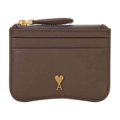 Ami Alexandre Mattiussi Zipped Paris Paris Cardholder In Grey