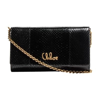 Chloé Iconic Clutch Bag With Chain In Black