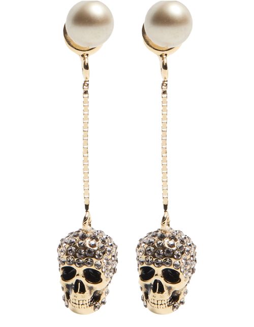 MCQUEEN Pave Skull earrings