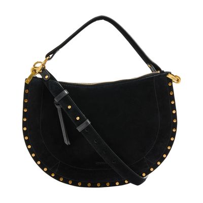 Isabel Marant Oskan Hobo Soft Zip Shoulder Bag In Suede In Black