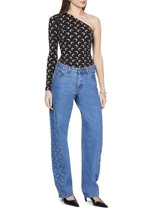 MARINE SERRE Moon Laser curved jeans