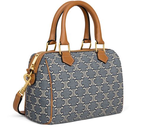 CELINE Small boston in Triomphe jacquard and calfskin
