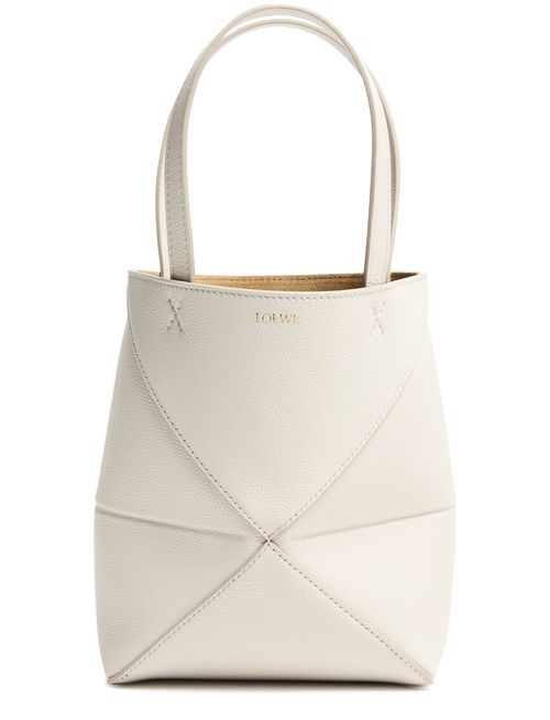LOEWE Mini sac cabas en cuir de veau grainé souple Puzzle Fold