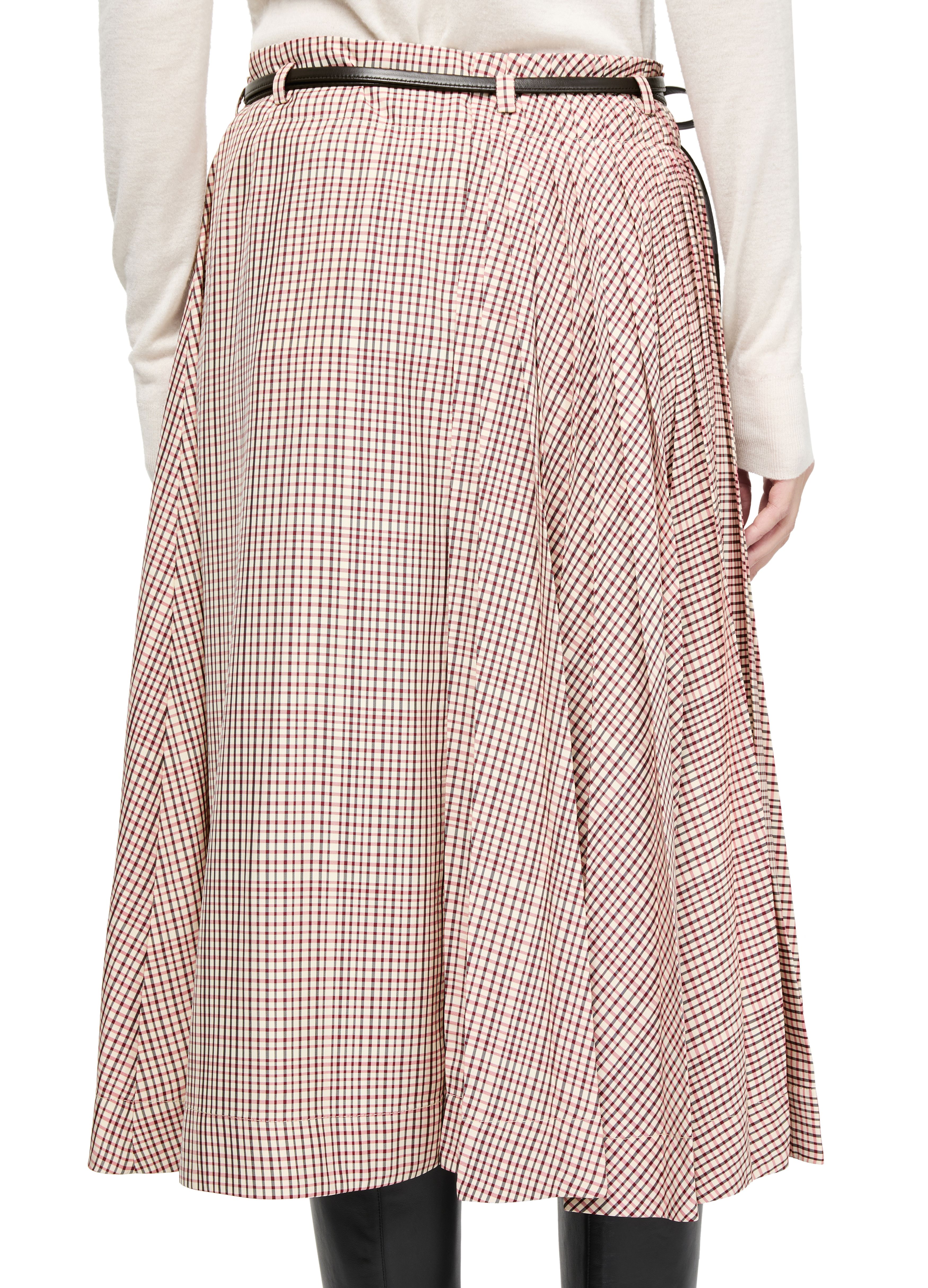 Chequered cotton skirt thumbnail 5