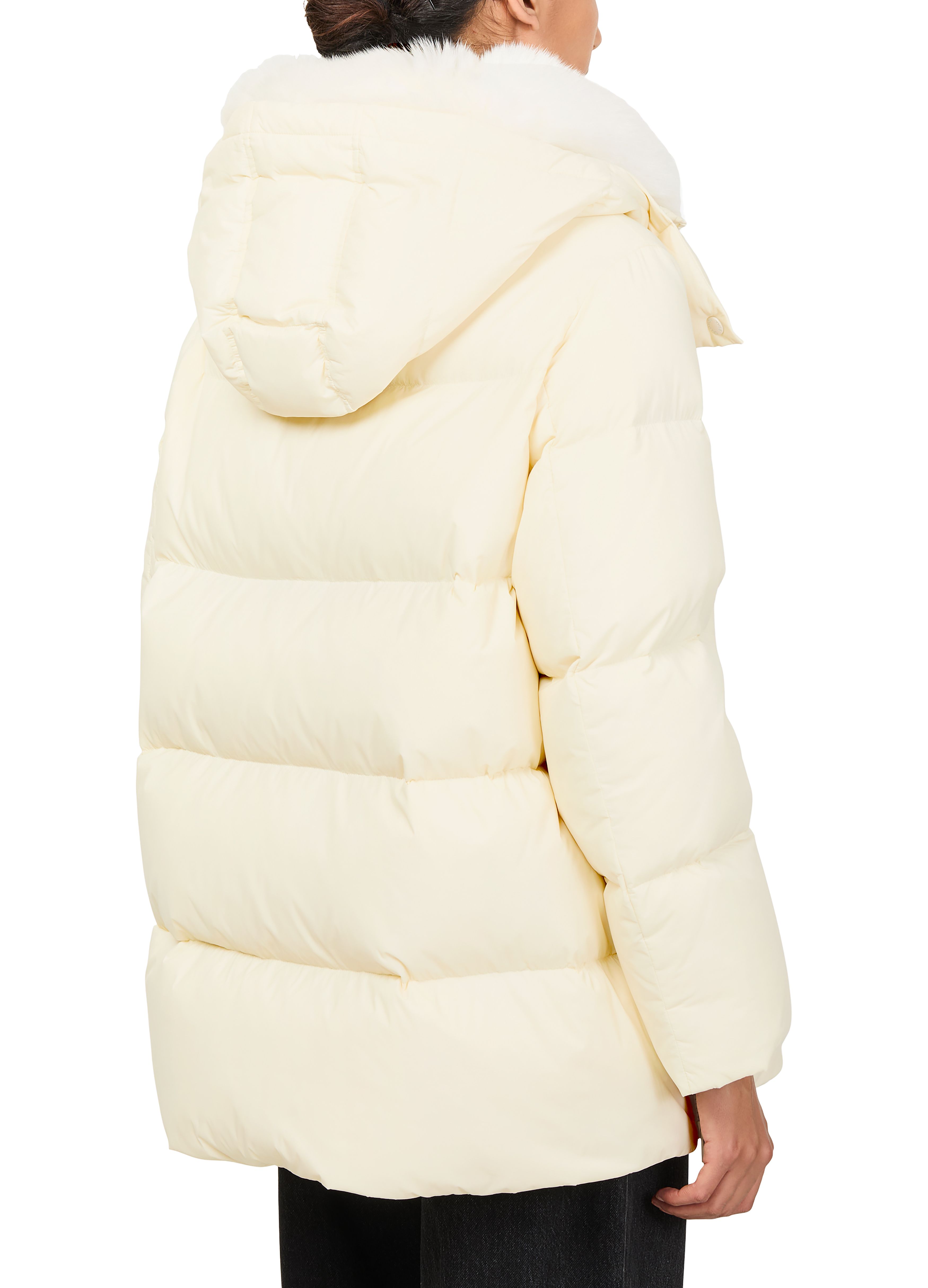 Hooded puffer jacket with a fox fur collar thumbnail 5