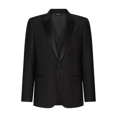 Dolce & Gabbana Wool And Silk Martini-fit Tuxedo Suit In Black