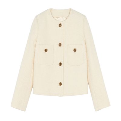 Ba&sh Meredith Short Patch Pocket Jacket In Off White