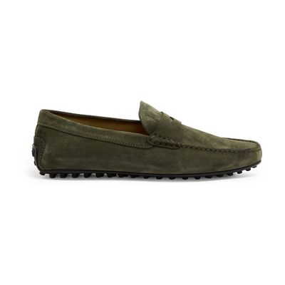 Tod's City Gommino Loafers In Green