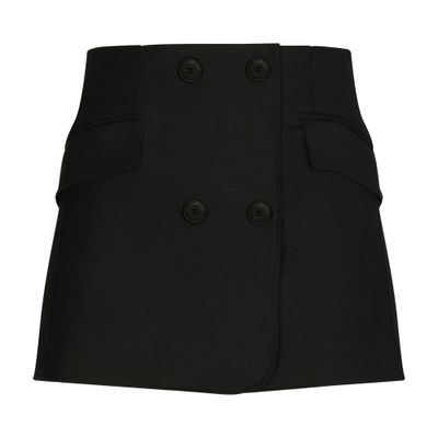 Dolce & Gabbana Twill Mini Wrap Skirt In Black