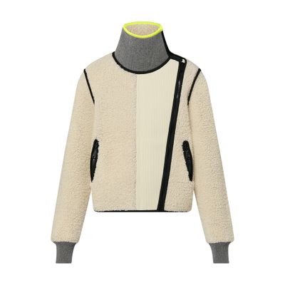 Louis Vuitton Shearling-effect Zip-up Jacket In Beige