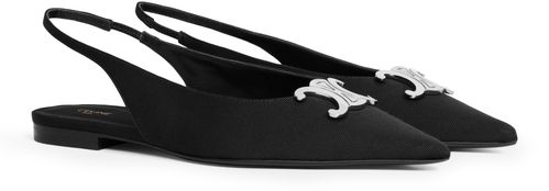 CELINE Celine Alma Triomphe flat slingback in gros-grain